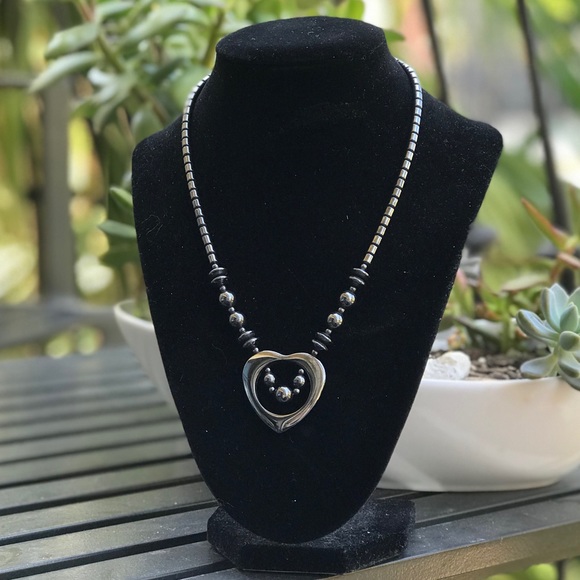 Hematite Heart Necklace - Picture 1 of 16